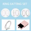 Uppsättningar 5st/parti 2023 Ny trendig stjärna Pave Båge örhängen 925 Silver Circle Round Heart Earrings Sparkling Zircon Ring Smycken Set gåva