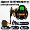 Rechargeable 72 1 Digital Fishing Baitcasting Reel w Accurate Line Counter Large Display Bite Alarm or Carbon Sea Rod 240127