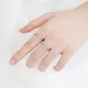 Anneaux Trumium 0,5 / 1 CT D Color Ring Moisanite pour femmes Diamond Moisanite Anneaux S925 Silver Engagement Bands de mariage Bijoux