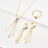 قلادة Andywen Winter 925 Sterling Silver Gold Blue Ovals Queen Tassel Long Chain Necklace 2022 Women Luxury Jewelry Gift