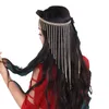 Pinces à cheveux ethniques exotiques pour femmes, longs pompons en strass, chaîne de danse du ventre, couvre-chef/accessoire pour spectacle de fête