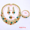Collier Vintage opale ensemble de bijoux italie plaqué or femmes colliers éthiopiens ensembles de bijoux accessoires de fête de mariage cadeau