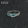 Ringar LiCliz 925 Sterling Silver Infinity Rings Band för kvinnor Zircon CZ Eternity Ring Opal Wedding Band Pave Wave Cross Ring LR0367