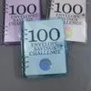 Pengarbesparande utmaning Bindemedel 100-dagars kuvert en rolig enkel bok för par att spara med