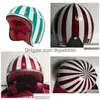 Мотоциклетные шлемы для мотокросса Masei Ruby Vintage Helmet Half Open Face Abs Casque 501 Red Drop Delivery Мобильные телефоны Мотоциклы Accesso A Dhbui