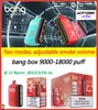bang box puff 9000 puff 18000 disposable vape with adjustable smoke volume 9k puffs 18k puffs vaper 12 flavors vape 0% 2% 3% 5% LED pen Two modes Electronic cigarette system