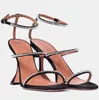 완벽한 새로운 Amina Muaddi Gilda Women Sandals 신발 Crystal-fellished PVC Martini Heels 파티 웨딩 드레스 레이디 검투사 Sandalias EU35-43와 상자와 함께