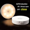 Nattlampor rörelse sensor ljus USB LED -lampa med switch laddningsbar induktor för kök trappor hall garderob sovrum