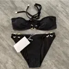 Verano nuevo bikini mujeres cintura alta trajes de baño diseñadores damas traje de baño moda ropa de playa conjunto bur sexy correa transparente forma ropa tamaño s-xl negro blanco