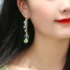 Kolczyki Dangle 2024 Koreańska biżuteria z konchem z konchem dla kobiet dziewczęta kryształowy frędzle bukłębia droeille letnie wakacje dziesięć imprez