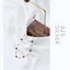 Collane Colusiwei Natural Garnet Choker Collana per donne 925 Gioielli con gioielle sottili in argento sterling Collane