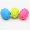 Dog Toys Chews 3 Color Molar Teeth Chew Fashion Pet Supply 3D Baseball Shape Rubber Round Ball Toy Interactive Funny Training Drop Otkus