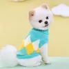 Cão vestuário inverno camisola filhote de cachorro suéteres para pequenos cães médios pet gola alta chihuahua colete de malha casaco de gato yorkie customes