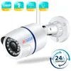 P2P Wifi telecamera registrazione audio IP wireless allarme cablato CCTV proiettile esterno con slot per scheda SD Max 128G