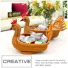 Dinnerware Sets Imitation Rattan Storage Basket Gifts Tabletop Bread Woven Fruits For Desk Decorate Daily Use Dessert Peafowl Modeling Pp