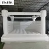 Toptan beyaz sıçrama evi açık şişme tam pvc bouncy kale ay çocukları feda