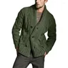 Suéter Masculino Suéter Cardigan Outono E Inverno Cor Sólida De Malha Moda Casual Tamanho Grande