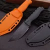 BM 15006 STEEP COUNTRY HUNTER fixed blade hunting knife CPM-S30V hardness Stonewashed blade Orange/black Santoprene Handle outdoor tactical survival tools