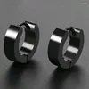 Stud Oorbellen 1 Paar Mode Koreaanse Punk Rvs Huggie Hoop Voor Mannen Vrouwen Zwart Doorboord Nep Oor Cirkel Pop sieraden