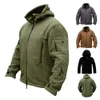 Herren-Fleecejacke mit warmem Innenfutter für den Außenbereich, kältesichere Assault-Jacke für Herren, Windjacke, Kapuzenjacke, farbige Kapuzenjacke