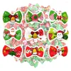 Vêtements de chien 10/20pcs arcs de cheveux de Noël animal de compagnie mignon toilettage accessoires de vacances fête en caoutchouc pour petites fournitures cadeau