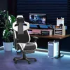 Overige meubels Witte gamingstoel met voetsteun Leer Ergonomische gamingstoelen voor volwassenen In hoogte verstelbare gamerstoel Q240129