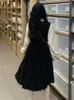 Lässige Kleider Deeptown Koreanischer Stil Süßes schwarzes Gesamtkleid Frauen Kawaii Preppy Lolita Einteiliges Langarm Mini Tunika JK Uniform