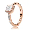 T GG – bague en or Rose véritable 18 carats, en forme de larme, en diamant CZ, Style boîte originale, bijoux de Couple de fiançailles et de mariage