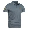 Herrpolos sommar kortärmad polo skjorta casual lapel t-shirt utomhus sport plus storlek mens tshirts män broderi skjortor 5xl