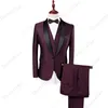 Thorndike High-end Men Suit Black Collar Suit Male Wedding Groom Slim Fit Standerd Size Blazer Set TuxedoJacketPantVest 240124