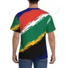 メンズTシャツカスタム名Nunber South Africa Flag Color Men Tight Sports Tシャツ女性Tシャツティージャージーサッカーフットボールファン