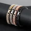 Collier personnalisé bijoux hommes Hip Hop Bling glacé chaînes de Tennis colliers bracelet 8mm largeur 2 rangées tour de cou longue chaîne à maillons cadeau 3069