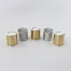 100 stks Zilver Disc Top Caps Met Aluminium Kraag 24/410 Aluminium Plastic Fles Container Cap Push Pull, druk caps Pfhbf