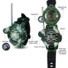 2 pièces 7 en 1 enfants créatif militaire talkie-walkie montre lumineuse boussole interactive jouet pour enfants cadeau Puzzle jouet 240118