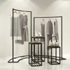 Hangers & Racks Clothing Store Display Rack In The Island Cabinet Women's Shop Horizontal Bar Iron Art232W