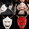 Vintage japońskie buddyjskie zło one noh hannya maska ​​na halloweenowe kostium horror maska ​​czerwona biała impreza 269d
