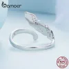 Collana BAMOER smalto blu piuma anello aperto orecchini pendenti argento sterling 925 per donne ragazza regalo gioielli regalo di nozze bohémien