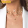 Halsketten Neue böse Augen rund cz Gold Silber Farbe Charm Choker Guardian Lucky Eye Cz Kette Anhänger Halsketten für Frauen Schmuck