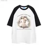 T-shirt Femme Coton Mignon Chat Graphique T-shirt Mode D'été Lâche Femmes Vintage Personnalité Art Frais Kawaii Vêtements Hauts À Manches Courtes 240130