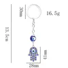 Sleutelhangers 1 stks Hand van Fatima Palm Sleutelhanger Devil's Eye Turks Blauwe Lucky Bead Sleutelhanger Voor Rugzak Portemonnee Tote Sleutelhouder Hanger Amulet