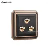 Smart Home Control Type 86 Black Frosted Dual Retro Toggle Switch 1-4 Gang 2 Way Bronze Nordic Style Brass Lever Wall Light