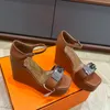 High Highs Sandal Wedge Platform Elegant Women Summer Sandals مصممين ترتر النخيل النخيل جولة مفتوحة أصابع خارجية عالية الجودة