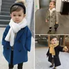 Frühling Jungen Jacken Kind Mädchen Woolen Zweireiher Baby Trenchcoat Revers Herbst Kinder Oberbekleidung Winter Wolle Mantel 240127