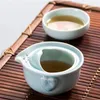 High Quality Elegant Gaiwan Celadon 3D Carp Kung Fu Tea set Include 1 Teapot 1 TeaCup Beautiful and Easy Teapot Kettle Promotion265p