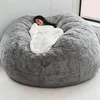 Capas de cadeira D72x35in Gigante Fur Bean Bag Capa Grande Redondo Macio Macio Falso BeanBag Lazy Sofá Cama Sala de estar Móveis Drop258i