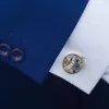 Cufflinks Brand Designer Watch Movement Cufflinks For Mens Business Wedding Shirt Cuff Links Gear Mechanism Functional Cufflink Jewelry