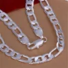 Chains Solid 925 Sterling Silver Necklace For Men Classic 12MM Cuban Chain 18-30 Inches Charm High Quality Fashion Jewelry Wedding294L