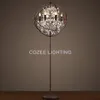 Golvlampor Vintage Crystal Lamp Standing Lighting Led Orb Cristal Light Indoor Home Restaurant Living and Dining Room244y