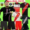 3番目の2024 2025リバープレートサッカージャージセットキッズキット23 24 25 Camiseta de Futbol de la Cruz Beltran Borja Solari Simon Shirdファンプレーヤーバージョン