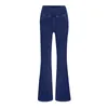 Pantalon évasé pour femmes, couleur unie, taille haute, mouvement, jean régulier, poche, Cool, respirant, lavé, extensible, 240127